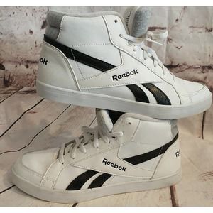 Reebok Women's Classic Stripe mid high top Black White Size 8 Sneakers Shoes